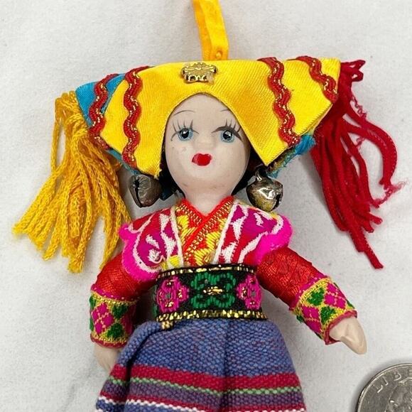 Colorfully Dressed Doll Keychain Keyring - Picture 3 of 9